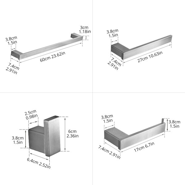 FLG 4 Piece Bathroom Hardware Set & Reviews Wayfair